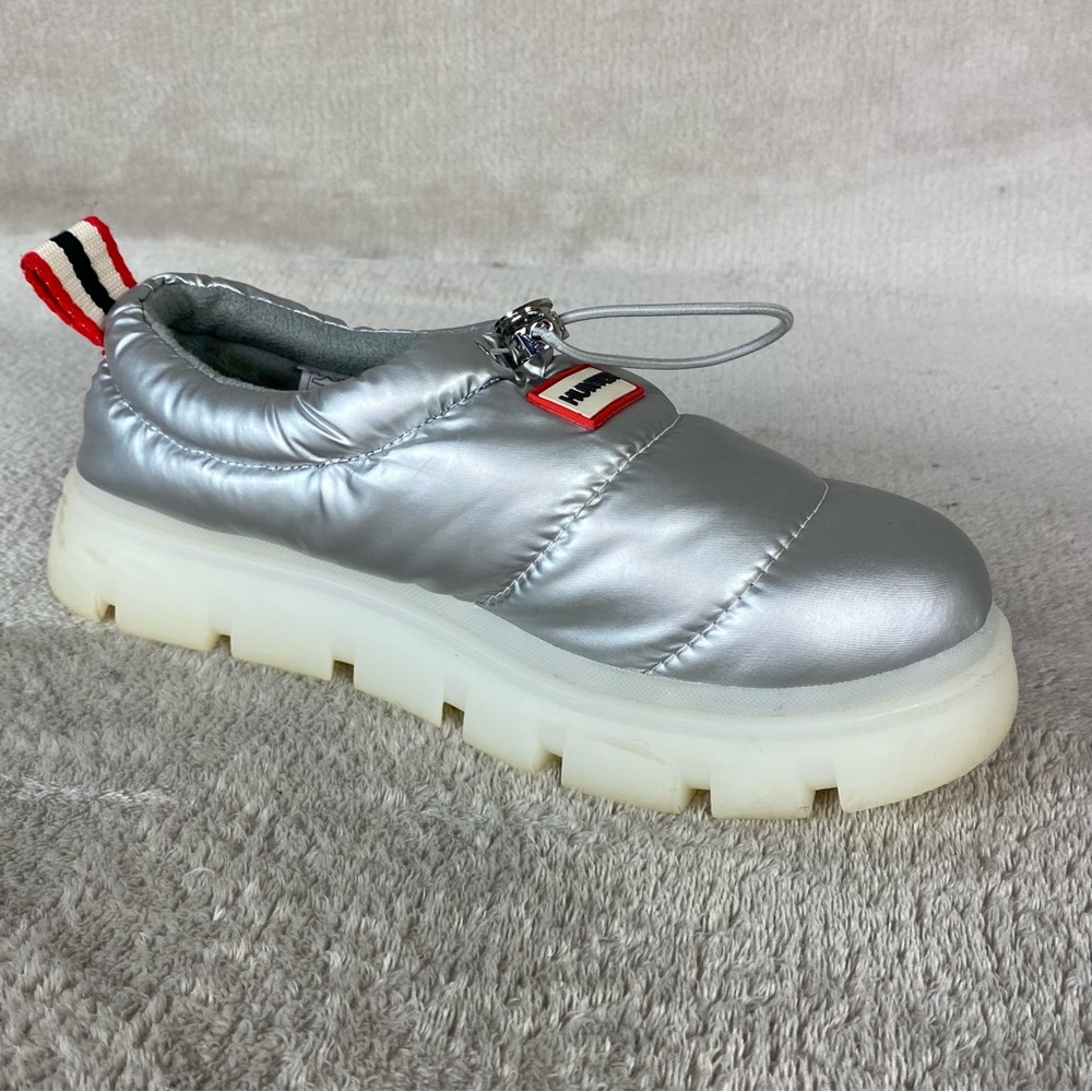 Hunter Madison Shoes Womens Size 6 Silver Puffer Clog Chunky Lug Sole - Picture 6 of 9